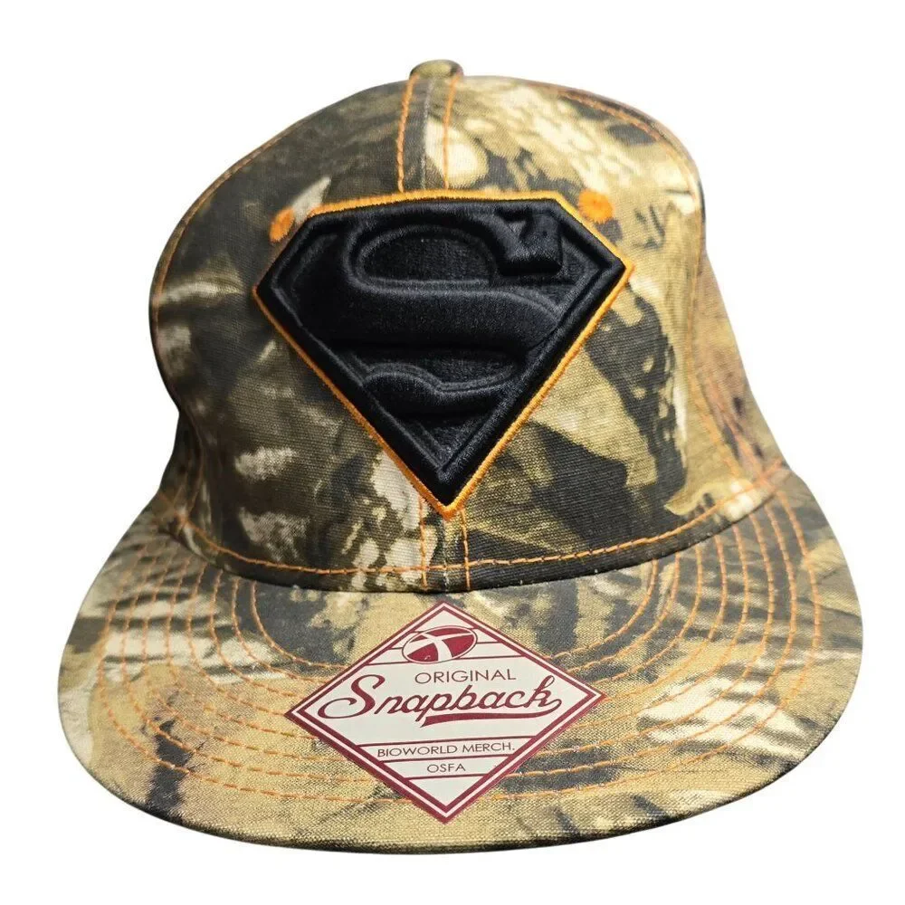 Superman Camo Snapback Hat OSFA BioWorld Merch Cotton Mens